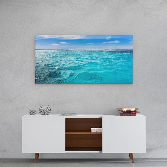 Artaza Peinture Sur Toile Bleu Water De Mer Des Caraïbes - 80x40 - Photo Sur Toile - Impression Sur Toile