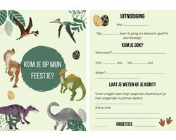 Uitnodiging kinderfeestje | 12 stuks | uitnodigingskaarten | uitnodiging verjaardag | uitnodiging feest | uitnodiging dino | uitnodiging kinderfeestje dino | uitnodiging kinderfeestje jongen | uitnodiging feestje