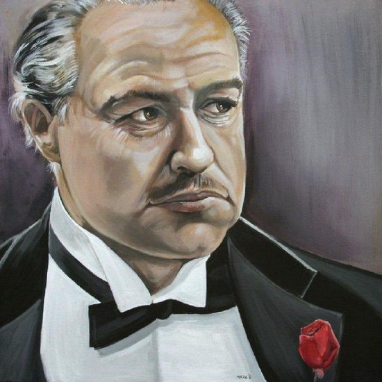 Don Corleone 1 - Marlon Brando - The Godfather - Poster - 40 x 40 cm
