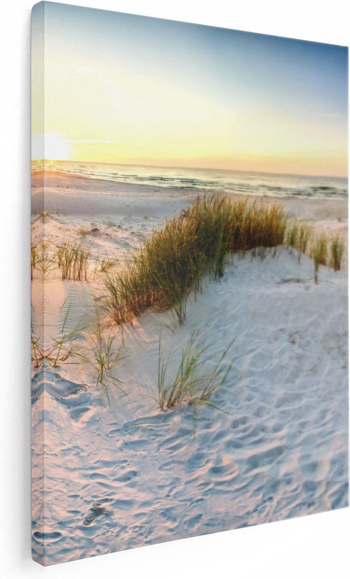 Artaza Canvas Schilderij Strand En Duinen Tijdens Zonsondergang - 30x40 - Klein - Foto Op Canvas - Canvas Print