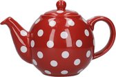London Pottery Theepot Globe 500 Ml Keramiek Rood/wit