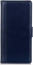Shop4 - Geschikt voor Xiaomi Redmi 9T Hoesje - Wallet Case Grain Donker Blauw