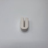 Gipsen letter U, onbehandeld gips, 5,5 cm hoog, wit