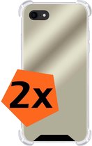 Hoes voor iPhone 8 Hoes Spiegel Hoesje - Hoes voor iPhone 8 Hoesje Case - 2 Stuks - Goud