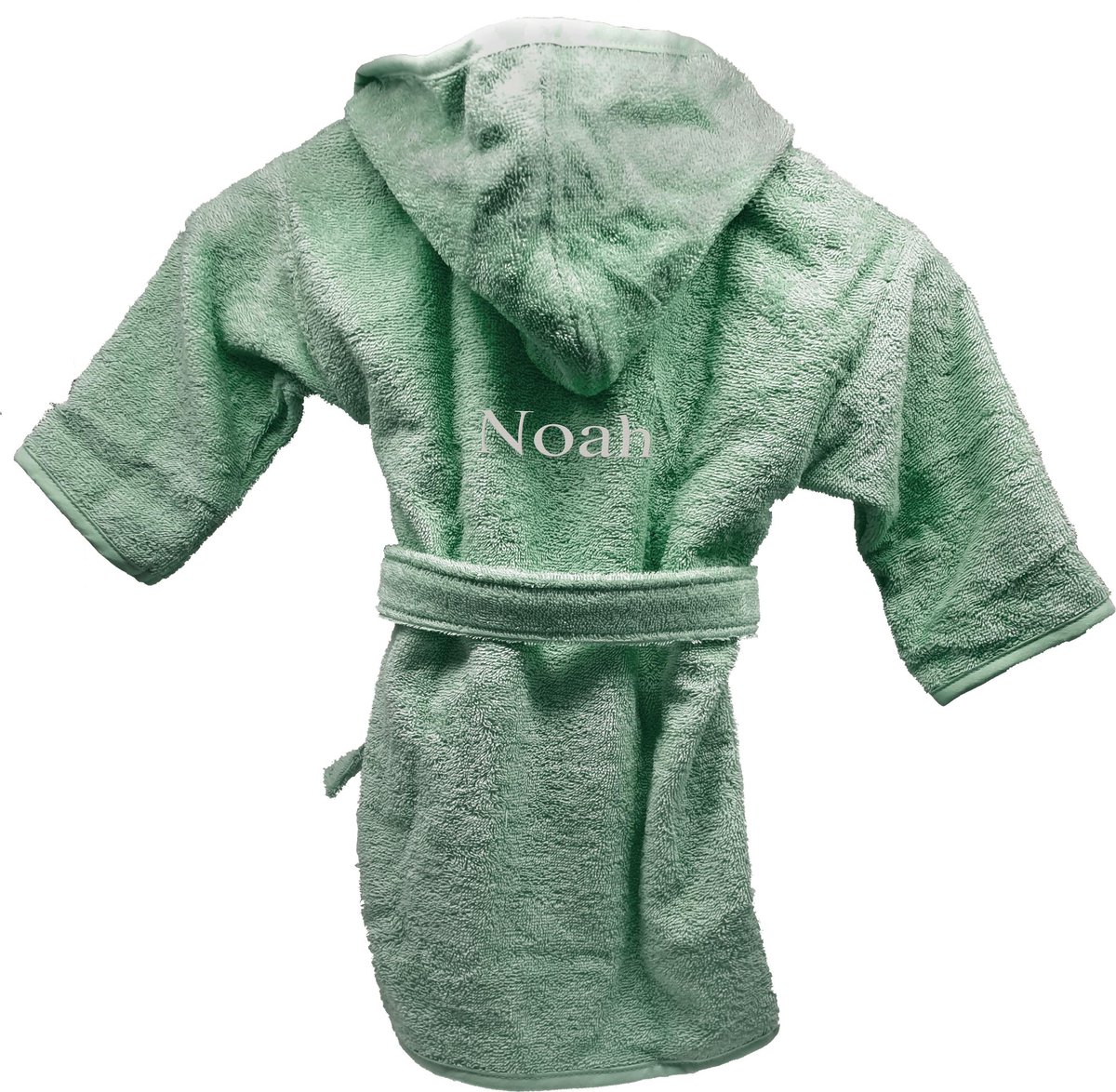 Goedkoopste Badjas uni line 4-6jr - stone green - met GRATIS geborduurde naam