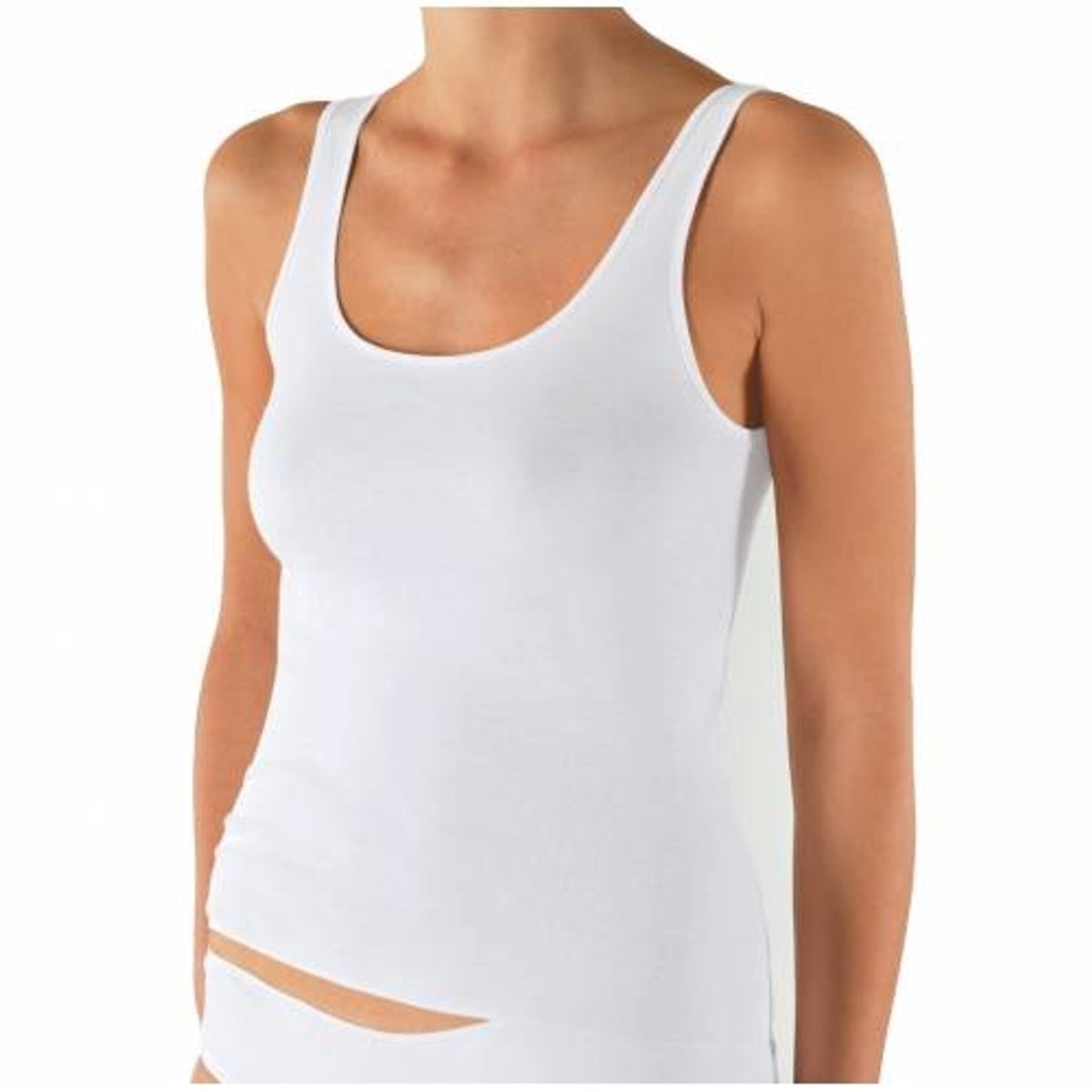Dames hemd biologisch katoen - Singlet - Biologisch - 100% katoen - wit, zwart - 46
