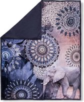 Luxe Fleece Plaid - Deken - 130x160cm - 100% Polyvelvet - Multicolor Blauw