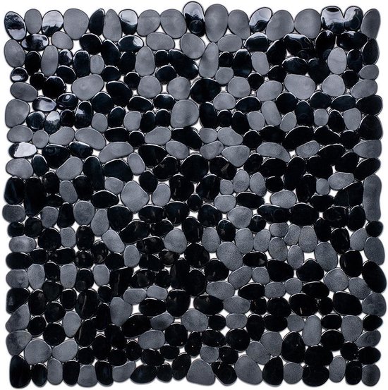 Zwarte anti-slip douche mat 53 x 53 cm vierkant - Schimmelbestendig - Anti-slip grip mat voor de badkamer/douche