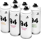 MTN 94 Air White - witte spuitverf - 6 stuks - 400ml lage druk en matte afwerking