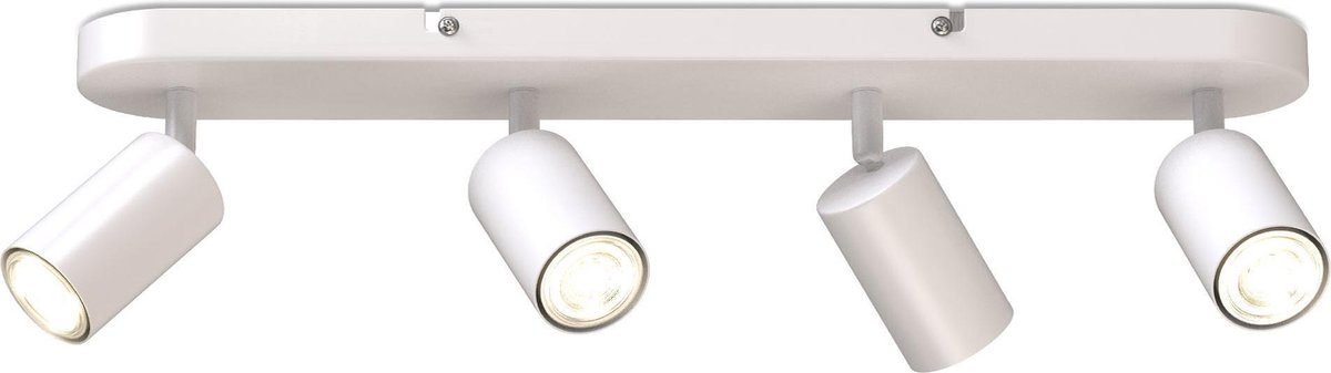 B.K.Licht - Plafondlamp - plafondspots met 4 lichtpunten - spots - witte opbouwspots - draaibar - kantelbaar - GU10 fitting - plafoniere - excl. GU10