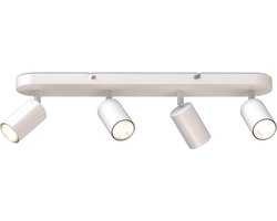 B.K.Licht - Plafondlamp - plafondspots met 4 lichtpunten - spots - witte opbouwspots - draaibar - kantelbaar - GU10 fitting - plafoniere - excl. GU10