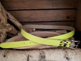 MRL Fluor Geel leren riem 2,5cm / L=109 cm