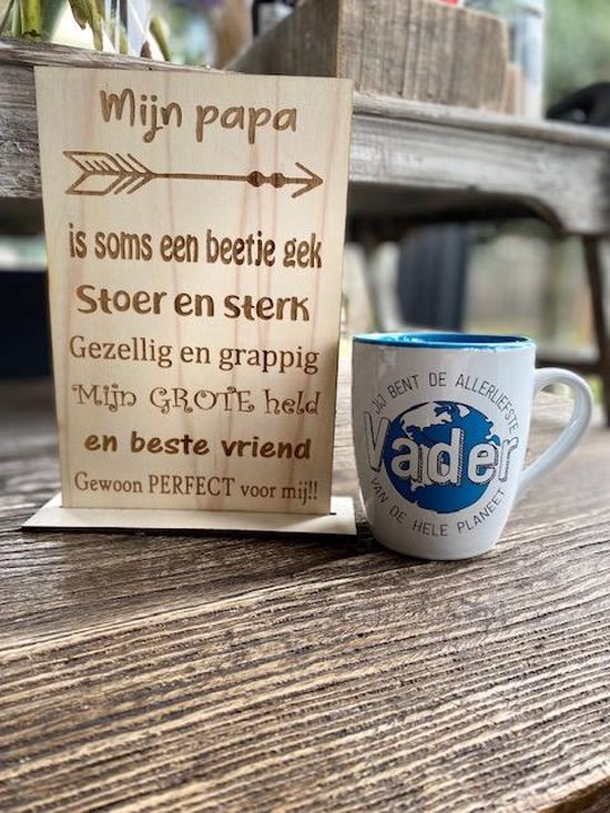 Coffret cadeau Mon papa plaque texte + Mug papa Held / fête des pères /  anniversaire /... | bol.com