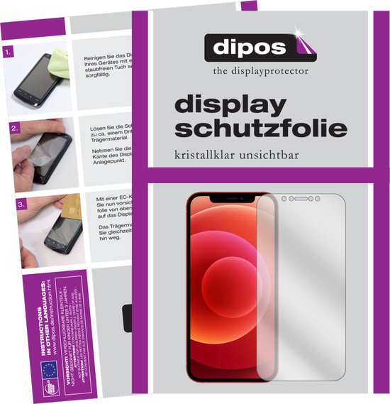 dipos I 6x Beschermfolie helder geschikt voor Apple iPhone 12 Pro Folie screen-protector