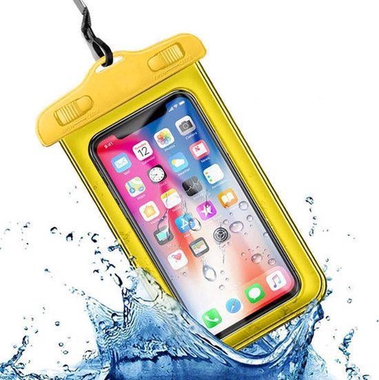 2 x Waterproof Hoesje voor Telefoon-Waterdicht Bag -Cover Telefoon-Universeel-Geschikt voor Alle Smartphones-Smartphone Beschermhoes-GEEL