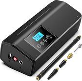 Luchtcompressor - Zinaps Draagbare Luchtcompressor 120 PSI 2000 MAh Mini Oplaadbare Pneumatische Compressor Batterij Bandpomp met 3 Drukeenheden 4 Nozzle Adapters LCD-scherm (WK 02132)