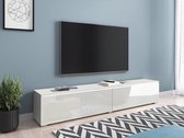 Mobistoxx Tv-meubel Dubai met LED, TV kast Wit / hoogglans wit, tv meubel 140cm