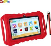 DEPLAY Kids Tablet - Kindertablet - Ouder Control App - 3000 Mah Batterij - Touchscreen Pen & Beschermhoes - Android 12 –  7 Inch - Rood