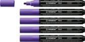 STABILO FREE - Marker Acryl - T300 - Pointe Ronde - 2-3 mm - Violet - Boîte de 5 pcs