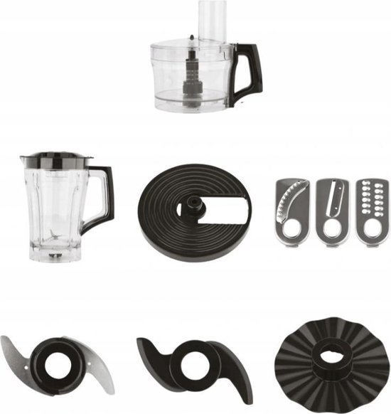 Trebs Keukenmachine - 2 snelheden - Meerdere accessoires - 99394 - Zwart RVS van Trebs — afbeelding 3
