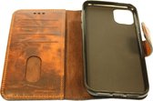 Made-NL Handgemaakte Samsung Galaxy M31 book case robuuste Old brouwn kras leer hoesje