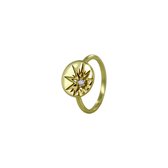 Silventi 9SIL-21546 Zilveren Ring - Dames - Ster - 11 mm Doorsnee - Zirkonia - Maat 52 - Zilver - Gold Plated (Verguld/Goud op Zilver)