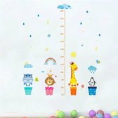 Muursticker Kinderkamer - Groeimeter - Wand Decoratie - Beestjes en Weer - 180 x 100 cm