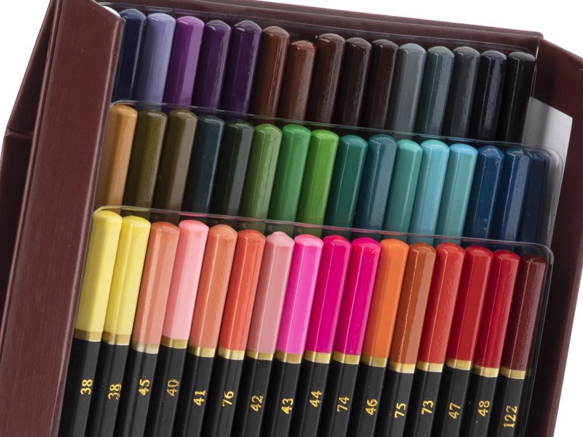Professionele kleurpotloden in luxe opbergdoos - 48 stuks |Kleurpotloden voor volwassenen - Craft Sensations
