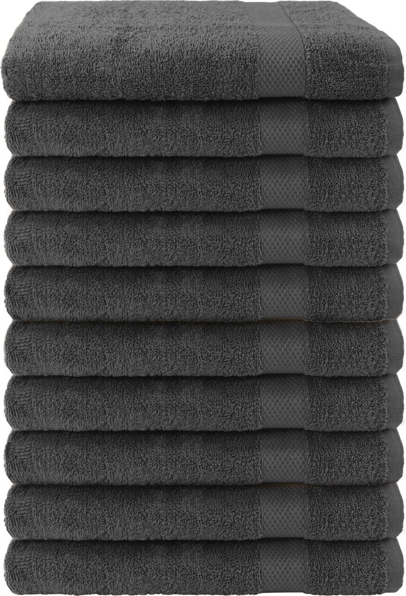 EM Bath Set Antraciet - 10x Badlaken 70x140cm