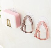 2 x Sponshouder / Zeephouder Zuignap voor Keuken & Badkamer  - Aanrecht -  Keuken - Badkamer - Huishoud Accessoires (Roze)