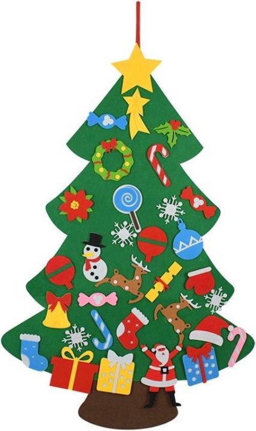 Vilten kerstboom voor kinderen,DIY-kerstboom, hangende
