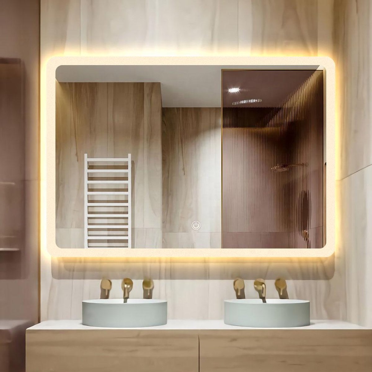 FENOME Miroir de salle de bain avec éclairage LED - Miroir de