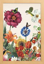 JUNIQE - Poster met houten lijst Garden Spring Flowers -13x18
