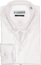 Ledub modern fit overhemd - wit twill - Strijkvriendelijk - Boordmaat: 40