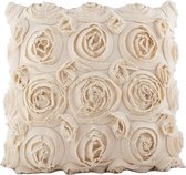 Sierkussen A House of Happiness - White Roses - 45x45