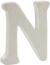 Pincello Decoratieletter N 12,5 X 2 X 15 Cm Polystyreen Wit