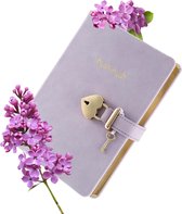 Victoria's Journals - Dagboek met Slot en Sleutel - Hush-Hush My Secret Diary w/ Heart Lock - Premium Vegan Leer Dagboek -  Hardcover - 320 Pagina's Premium Papier -  13 x 18 cm (Lila)
