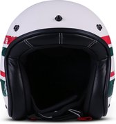 Rebel R10 Stripes Jethelm scooterhelm, Rood Wit , L, hoofdomtrek 59-60cm