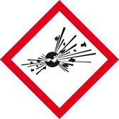 GHS01 explosieve stoffen sticker 100 x 100 mm