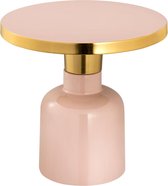 Sunfield bijzettafel rond | ø 45 | Hoogte 45 cm | Decoratieve tafel | Hippe Glam tafel metaal | Roze Goud