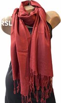 Sjaal lang effen kleur donkerrood 185/75cm