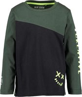 Blue Seven - Jongens Longsleeve Groen/Zwart 110