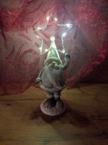 SimplyD-Kerstman met zilveren LED-ster-Hoogte 25cm