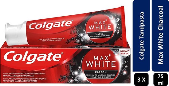 Colgate Max Dentifrice White Charbon 3 X 75 ml | bol.com