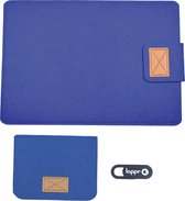 LAPPR - Scripta - Laptoptas - Laptophoes - Laptop Sleeve - Vilt - Laptophoes 13 inch - Blauw + Gratis Webcam Cover