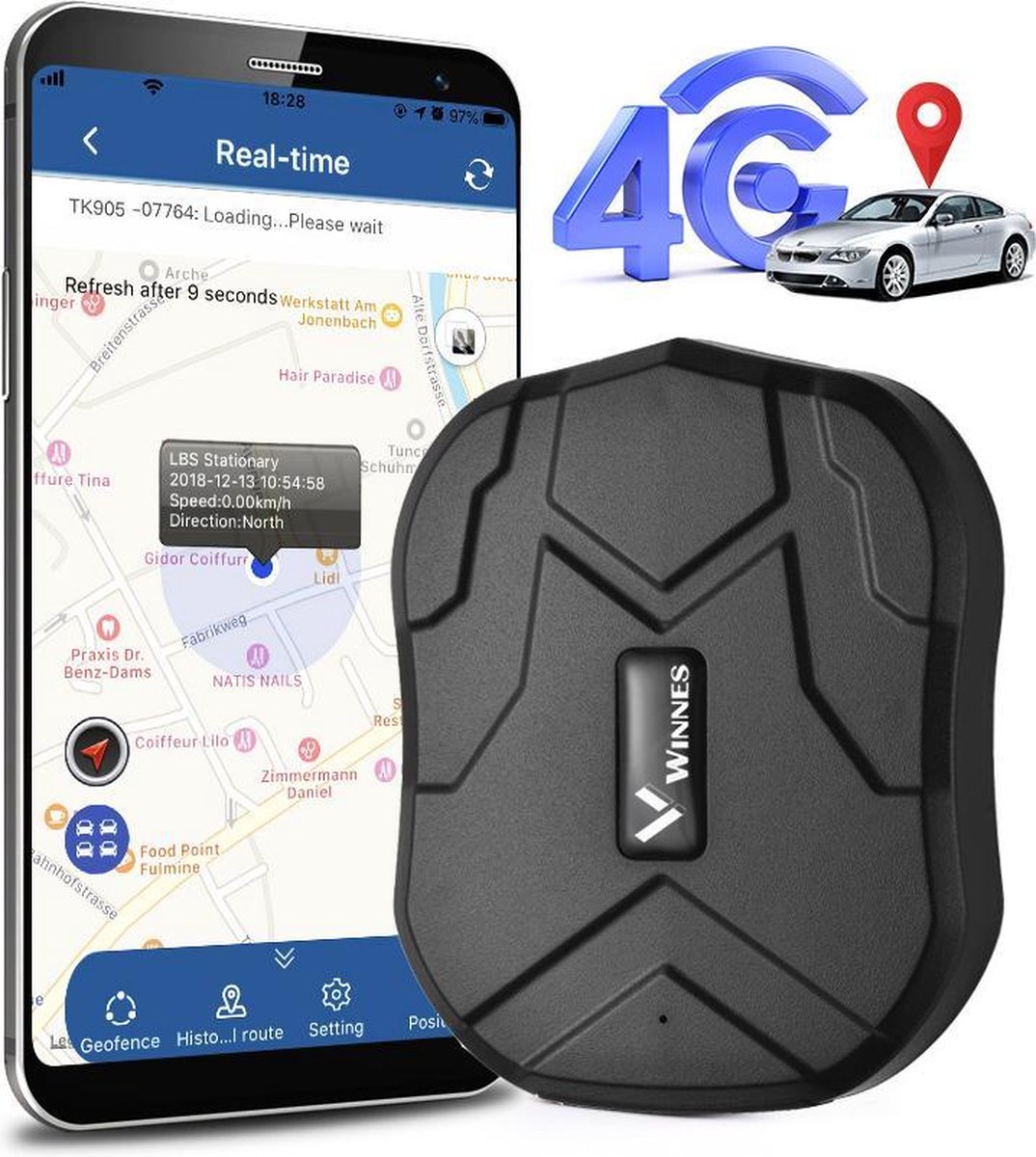 Traceur GPS Voiture avec Micro Winnes TK905 - Équipement auto