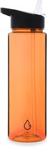 Wattamula - Gourde écologique avec paille - 750 ML - Oranje transparent - Gourde