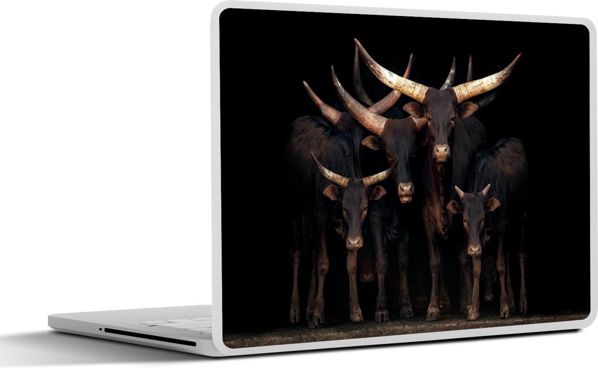 Afbeelding van product SleevesAndCases  Laptop sticker - 11.6 inch - Koeien - Watussi - Zwart