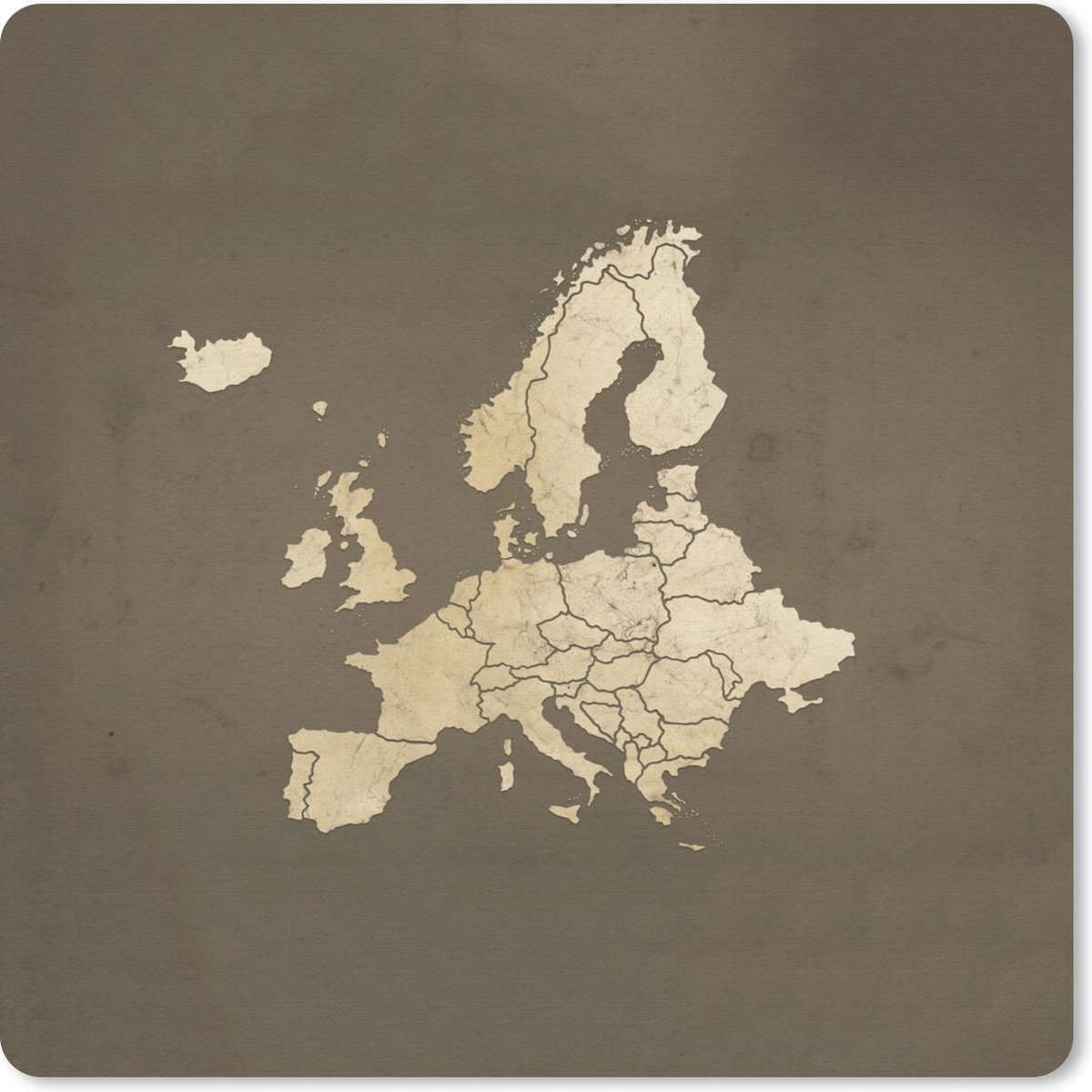 Muismat 30x30 cm - Mousepad Kaarten - Europa - Vintage - Grenzen - Muismatten