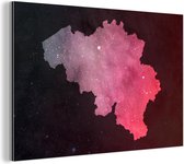 Décoration murale Métal - Peinture Aluminium Industriel - Carte - België - Ciel étoilé - 180x120 cm - Dibond - Photo sur aluminium - Décoration murale industrielle - Pour le salon/chambre